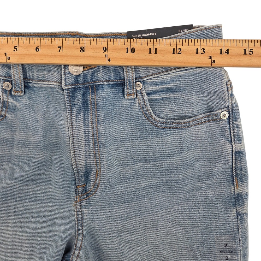 American Eagle Straight Jeans 26 Light Blue Super High Rise Stretch - Picture 5 of 8